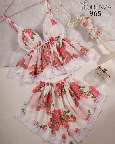 تاپ و شلوارک حریر گلدار سایز XL__فروشگاه اینترنتی لاوین