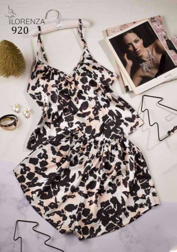 تاپ و شلوارک ساتن پلنگی سایز L _فروشگاه اینترنتی لاوین