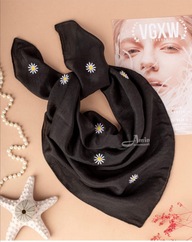 روسری مینی اسکارف طرح بابونه _فروشگاه اینترنتی لاوین