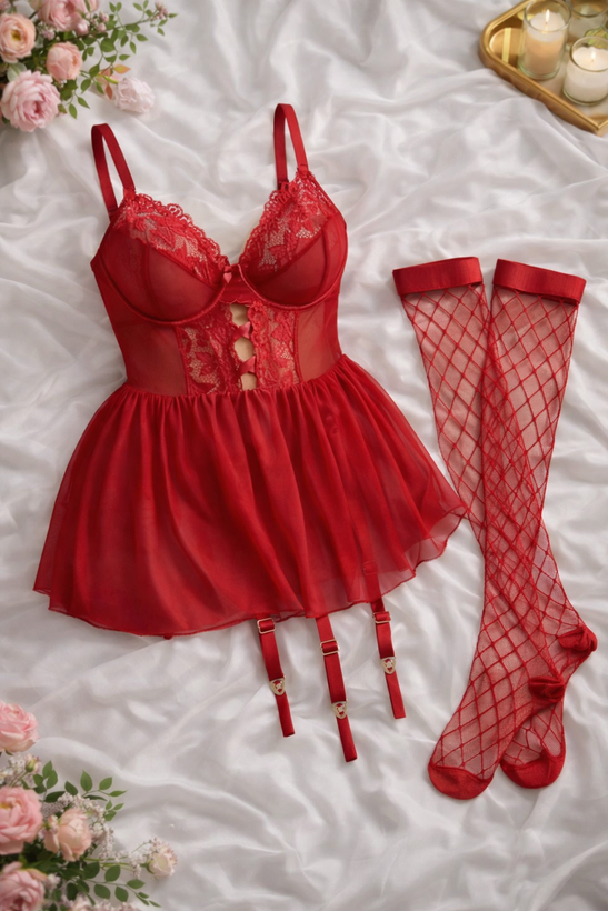 لباس خواب فانتزی فنردار جورابدار-فروشگاه اینترنتی لاوین گالری در شیراز