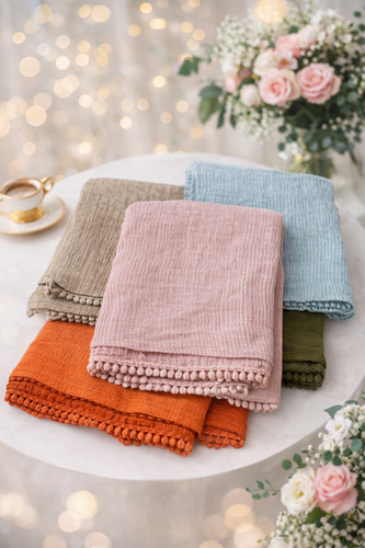 شال نخی پلیسه لبه عدسی-فروشگاه اینترنتی لاوین گالری در شیراز